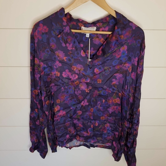 Johnny Was Workshop Tops - Johnny Was Workshop Purple Blouse